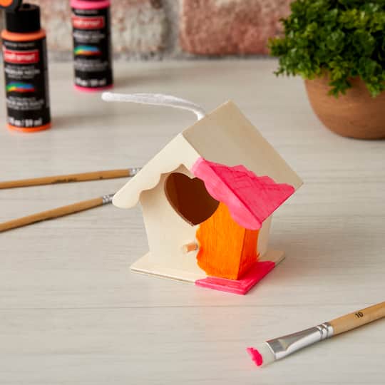 8 Pack: 3.7" Wooden Heart Birdhouse by Make Market®